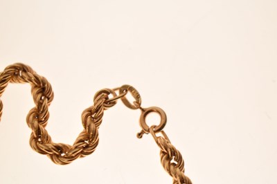 Lot 93 - 9ct gold rope link necklace