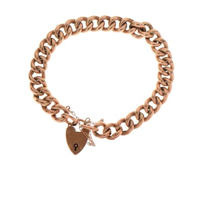 Lot 116 - 9ct rose gold curb link bracelet