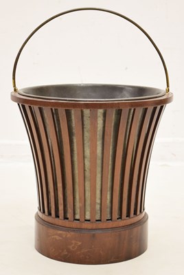 Lot 600 - 19th century mahogany spindle peat bucket