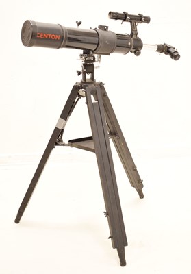 Lot 343 - Modern Centon telescope with adjustable tripod stand, and accessories