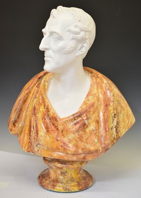 Lot 284 - Large reproduction composition bust of Arthur Wellesley, 1st Duke of Wellington
