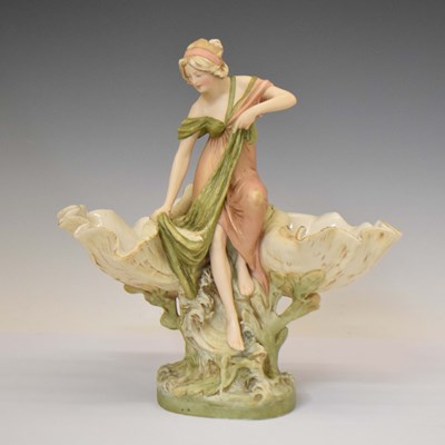 Lot 394 - Royal Dux porcelain centerpiece figure