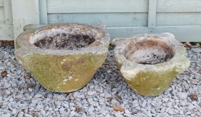 Lot 630 - Set of two stone mortars