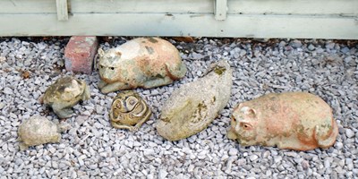 Lot 638 - Collection of assorted animal stone garden ornaments