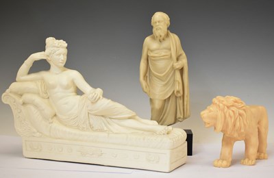 Lot 286 - Reproduction plaster bust of Socrates, etc
