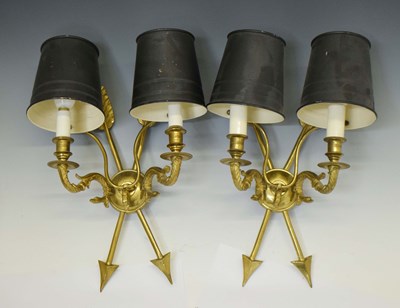 Lot 299 - Pair of 20th century French style gilt metal wall sconces