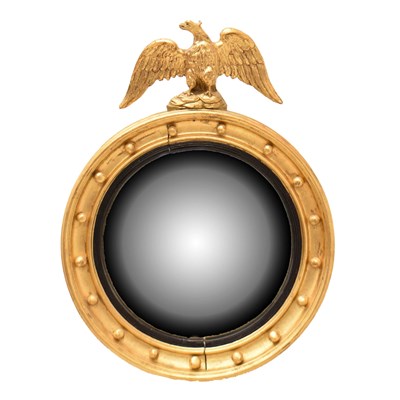 Lot 551 - Reproduction Regency style giltwood convex wall mirror