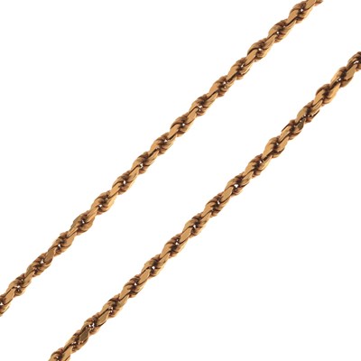 Lot 83 - Yellow metal rope link necklace