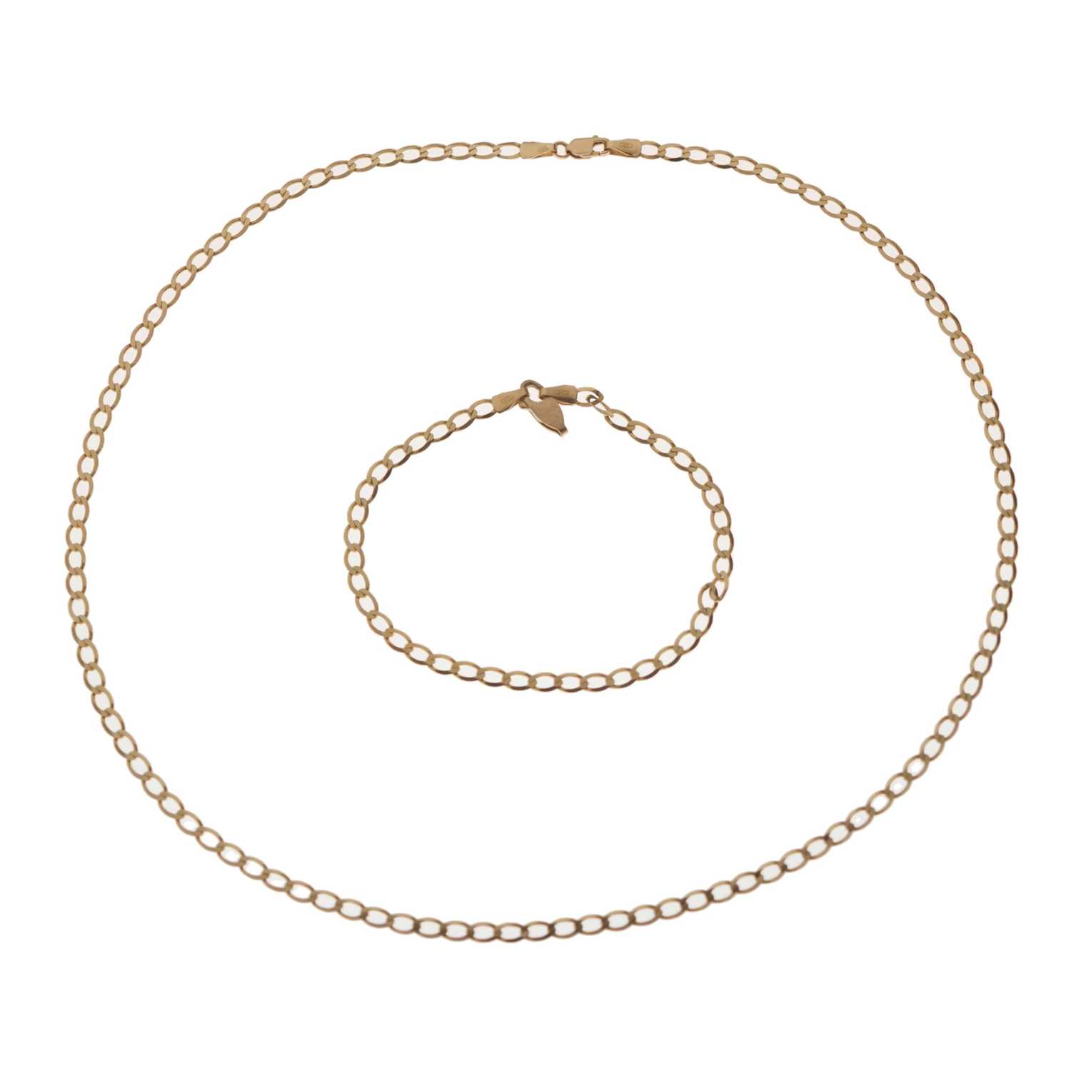 Lot 79 - 9ct gold curb link necklace and bracelet