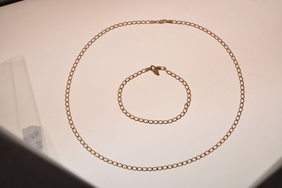 Lot 79 - 9ct gold curb link necklace and bracelet