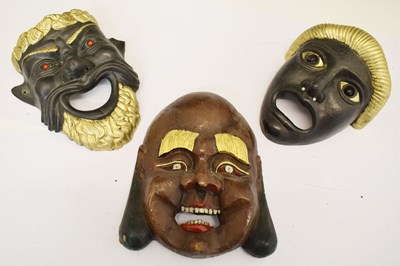 Lot 439 - Two Greek-style comedy and tragedy wall masks