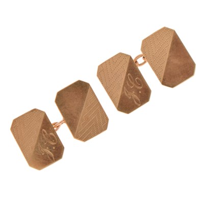 Lot 140 - Pair of 9ct gold cufflinks