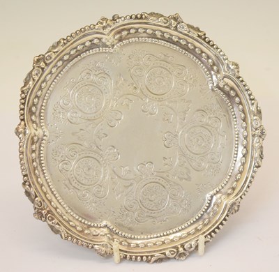Lot 201 - Victorian silver card tray