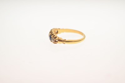 Lot 6 - Edwardian sapphire and diamond five-stone 18ct gold ring