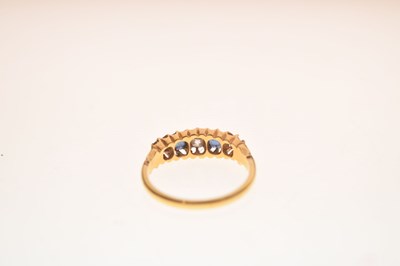 Lot 6 - Edwardian sapphire and diamond five-stone 18ct gold ring
