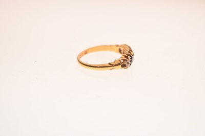 Lot 6 - Edwardian sapphire and diamond five-stone 18ct gold ring