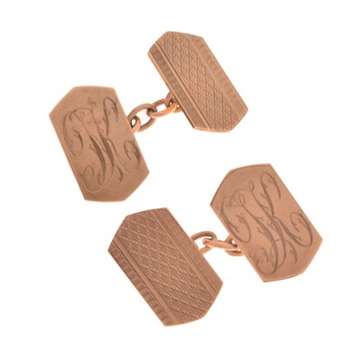 Lot 139 - Pair of 9ct gold cufflinks