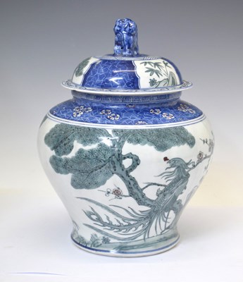 Lot 445 - Chinese porcelain baluster vase and cover
