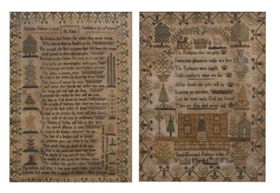 Lot 539 - Two early 19th century needlework samplers