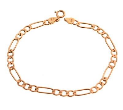 Lot 61 - 9ct gold figaro-link bracelet