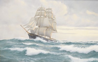 Lot 481 - William John Popham (British 20th century) - Oil on canvas - 'The flying cloud'