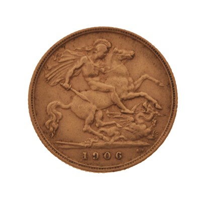 Lot 229 - Edward VII gold half sovereign, 1906