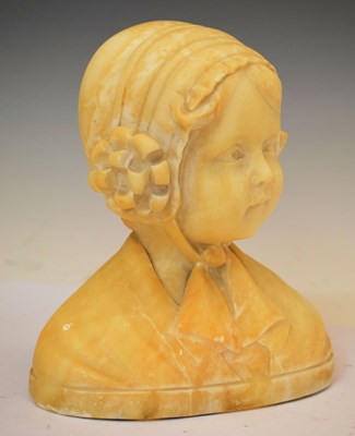Lot 283 - Rudolf Kuchler (1867-1954) - Alabaster bust of a young girl