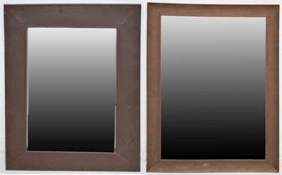Lot 556 - 20th century faux leather framed mirror, and one other