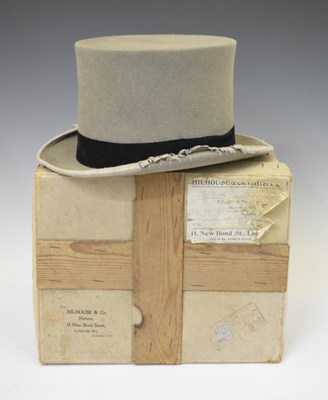Lot 264 - Vintage grey felt top hat by Lock & Co, London