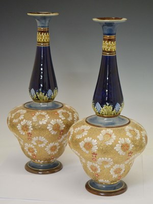 Lot 403 - Pair of Doulton Slater's patent vases