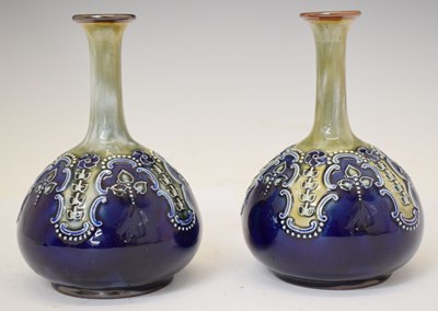 Lot 404 - Pair of Doulton Lambeth stoneware vases