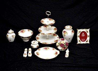 Lot 444 - Royal Albert Old Country Roses wares inc. frame, cake stand, vase, shoes, etc
