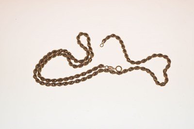 Lot 82 - 9ct gold rope link chain