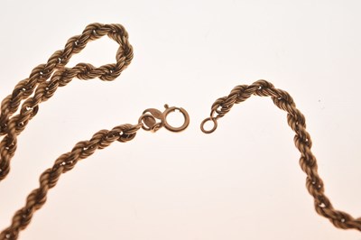 Lot 82 - 9ct gold rope link chain