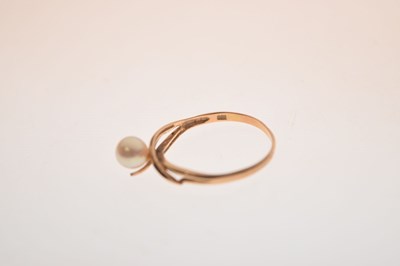Lot 78 - Mikimoto cultured pearl silver pendant necklace and a cultured pearl ring