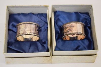 Lot 189 - Pair of Elizabeth II silver napkin rings