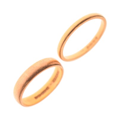 Lot 55 - Two 22ct gold wedding bands