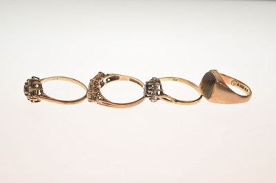 Lot 26 - Four 9ct gold gem set rings