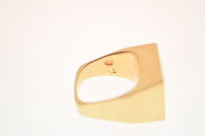 Lot 7 - Diamond and ruby yellow metal dress ring