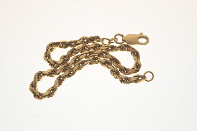 Lot 80 - 18ct yellow metal rope link bracelet