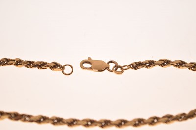 Lot 80 - 18ct yellow metal rope link bracelet