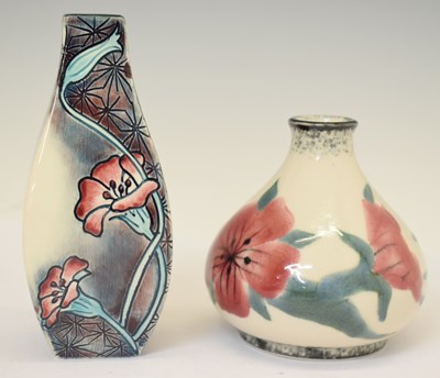 Lot 419 - Cobridge vase of bulbous form in the 'Corn Cockle' pattern by Emma Bossons, etc