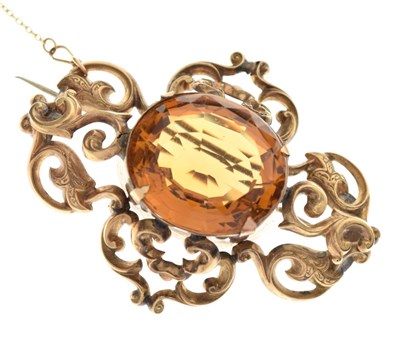 Lot 91 - Victorian citrine brooch