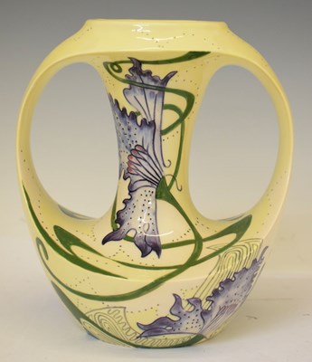 Lot 417 - Black Ryden Pottery - Twin-handled vase