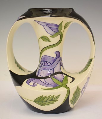 Lot 418 - Black Ryden Pottery - Twin-handled vase
