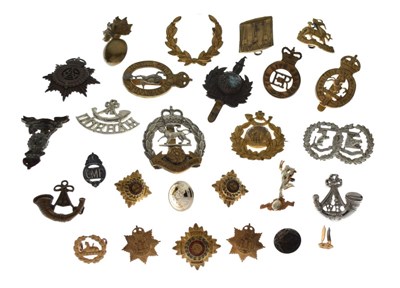 Lot 140 - Group of 27 military Regimental cap and lapel badges
