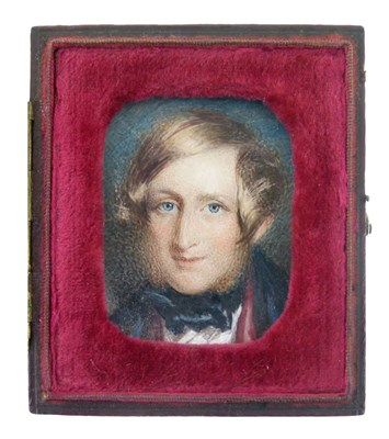 Lot 524 - Chalon miniature portrait of John Ruskin
