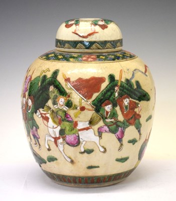 Lot 322 - Chinese Famille Rose crackleware ginger jar and cover