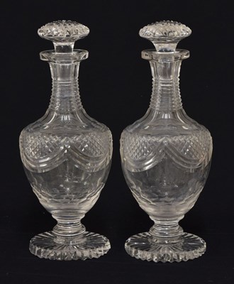 Lot 439 - Pair of 19th Century cut glass decanters