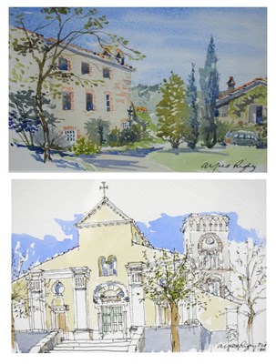 Lot 681 - Alfred Rigby - Watercolours - Italian scenes